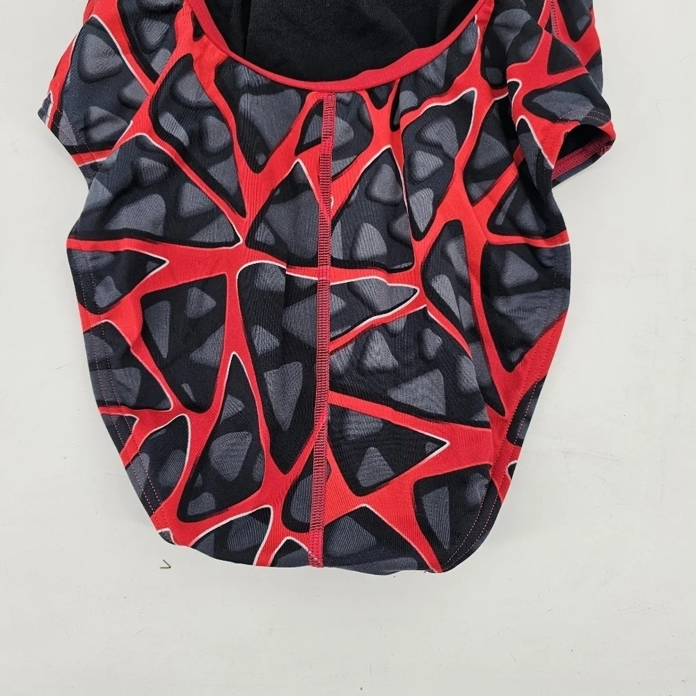 Speedo Endurance Red Black Racerback Competition swimsuit size 12/38